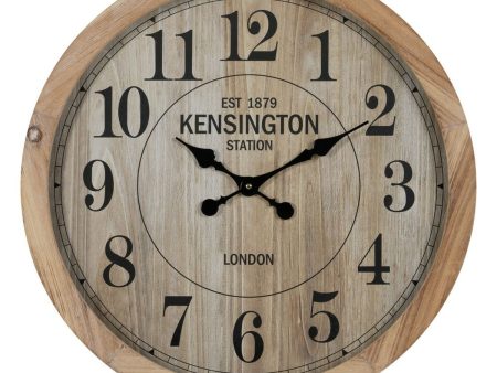 Wall Clock Natural Wood Crystal 60 x 60 x 6,5 cm Sale