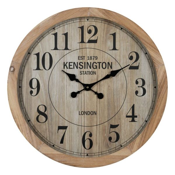 Wall Clock Natural Wood Crystal 60 x 60 x 6,5 cm Sale