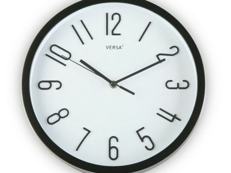 Wall Clock Versa Black Plastic Fusion 4,6 x 30 x 30 cm (Ø 30 cm) Discount