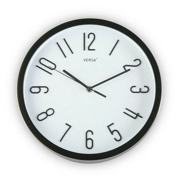 Wall Clock Versa Black Plastic Fusion 4,6 x 30 x 30 cm (Ø 30 cm) Discount