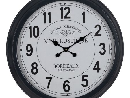 Wall Clock White Black Iron 70 x 70 x 6,5 cm Supply