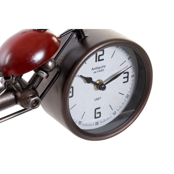 Table clock Home ESPRIT Red Metal Crystal MDF Wood Motorbike Vintage 32,5 x 10 x 18 cm Online Sale