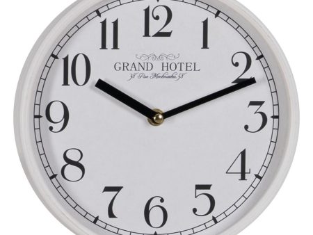 Wall Clock White Wood Crystal 22 x 22 x 4,5 cm Supply