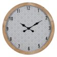 Wall Clock White Natural Wood Crystal 60 x 60 x 6,5 cm Hot on Sale