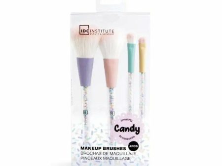 Set of Make-up Brushes IDC Institute Candy (4 pcs) Hot on Sale